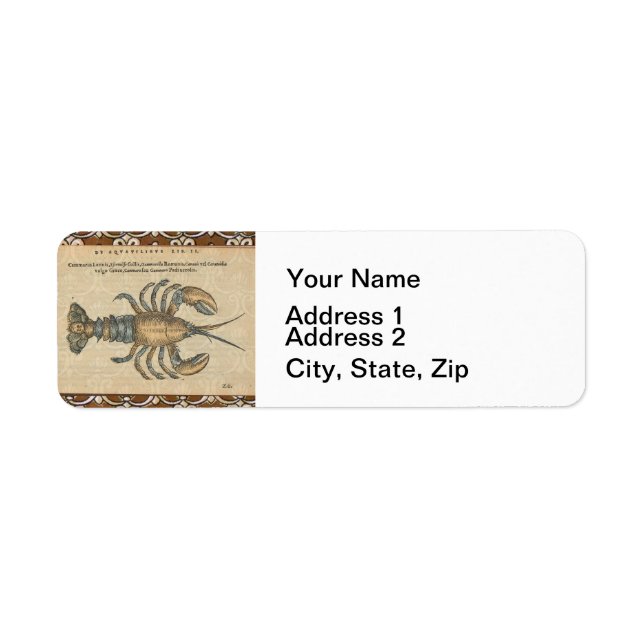 Etiqueta Ilustracion de langosta Antique Maine (Frente)