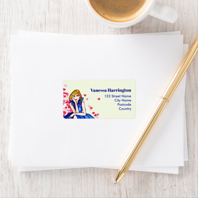 Etiqueta Ilustracion de moda Dark Royal Blue Cocktail Gown (In situ)