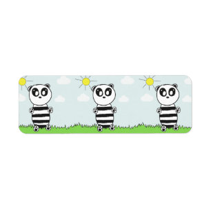 Etiqueta Ilustración de Panda Adorable