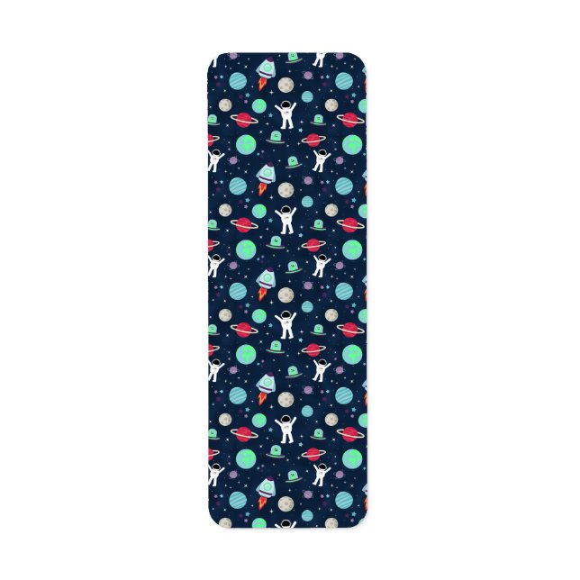 Etiqueta Ilustracion de patrón de espacio (Frente)