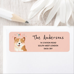 Etiqueta Ilustración de perro Welsh Corgi Mascota 