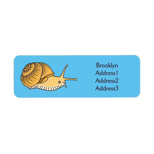 Etiqueta Ilustracion de personalizado de caracol amarillo (Frente)