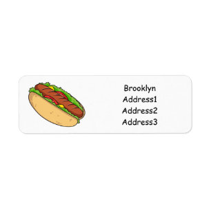 Etiqueta Ilustracion de personalizado de hot dog