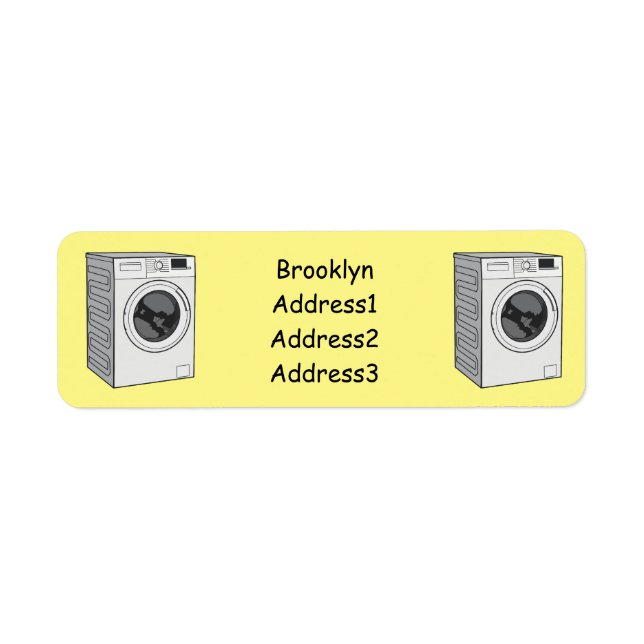 Etiqueta Ilustracion de personalizado de lavadora (Frente)