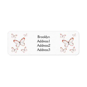 Etiqueta Ilustracion de personalizado de mariposa de vidrio