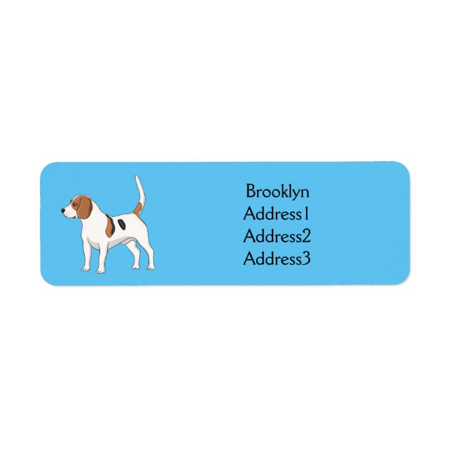 Etiqueta Ilustracion de personalizado de perro Beagle (Frente)