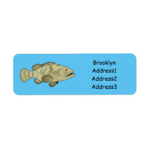 Etiqueta Ilustracion de personalizado de pescado de grupo