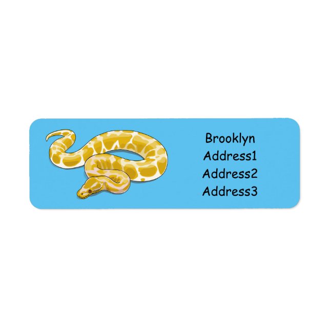 Etiqueta Ilustracion de personalizado de pitón birmano (Frente)