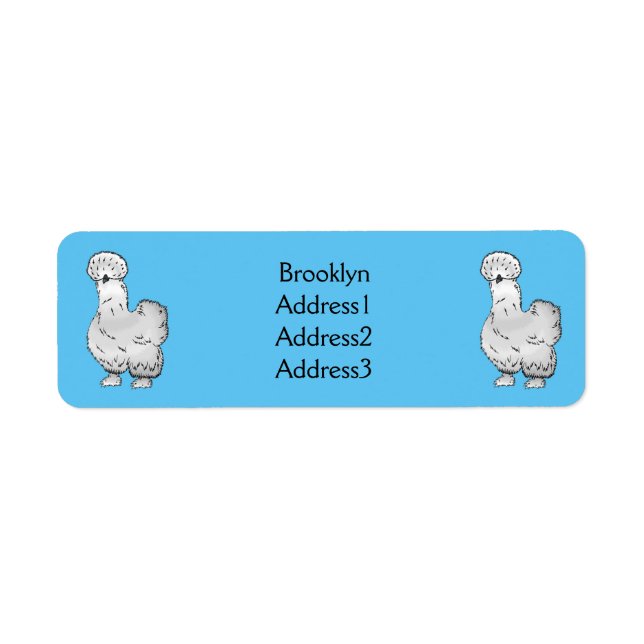 Etiqueta Ilustracion de personalizado de pollo de Silkie (Frente)