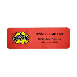 Etiqueta Ilustracion de rock de estilo cómico