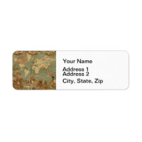 Ilustración del Mapa Mundial Antiguo de 1886