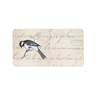Etiqueta Ilustracion del pájaro de la canción del vintage