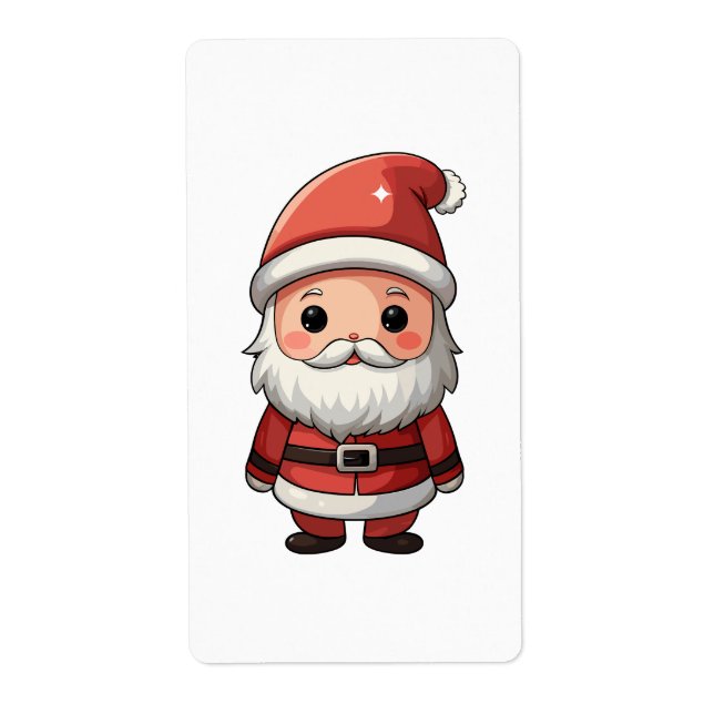 Etiqueta Ilustracion del Personalizado Santa Claus (Frente)
