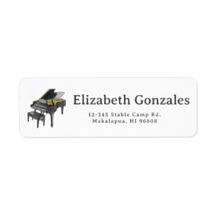 Etiqueta Ilustración en acuarela elegante de piano de cola