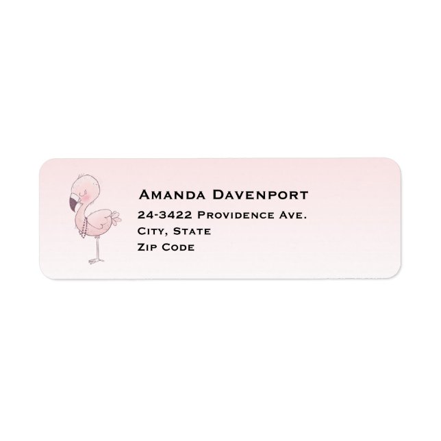Etiqueta Ilustracion Flamingo Rosa (Frente)