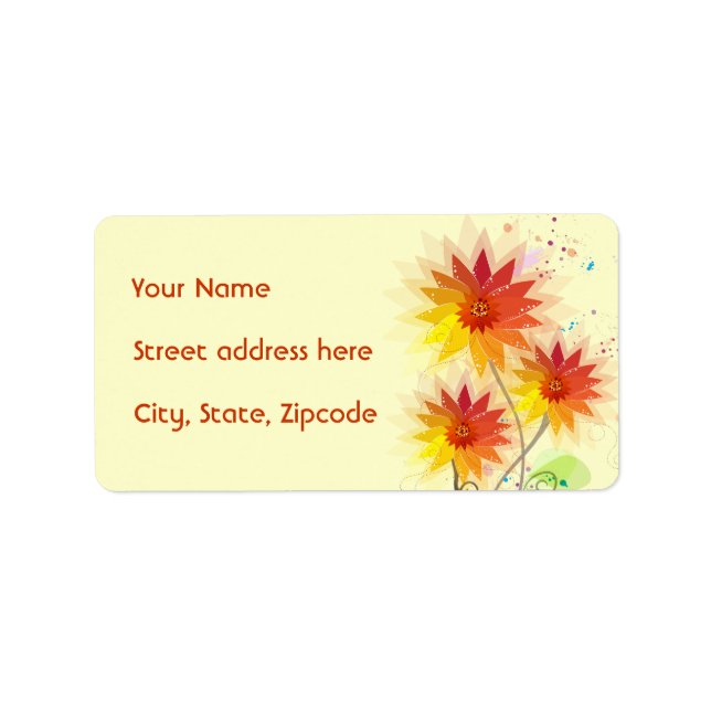 Etiqueta Ilustracion floral moderno (Frente)