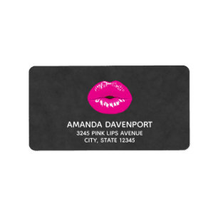 Etiqueta Ilustracion glamoroso de los labios rosados calien