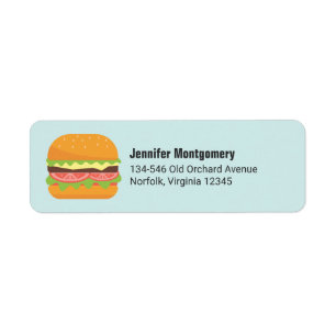 Etiqueta Ilustracion Hamburger con tomate y lechuga