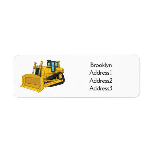 Etiqueta Ilustracion personalizado Bulldozer