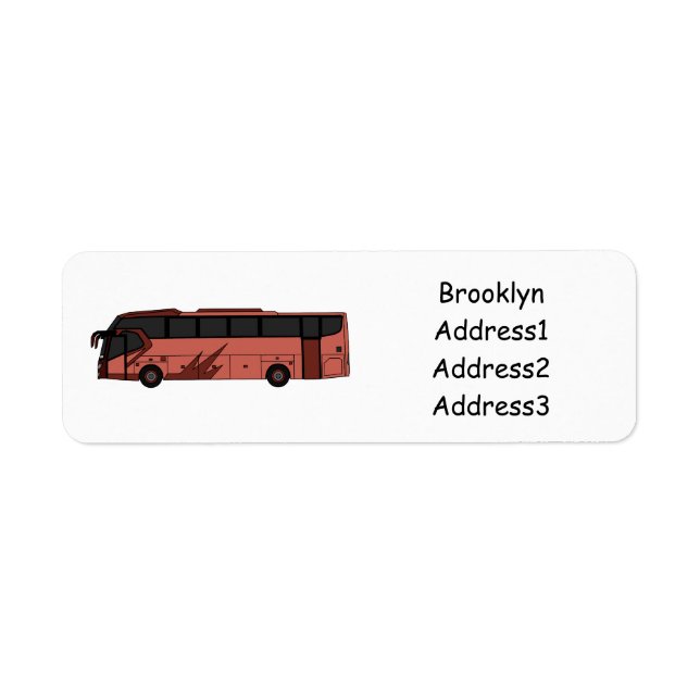 Etiqueta Ilustracion personalizado de autobús (Frente)