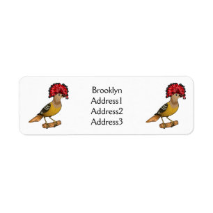 Etiqueta Ilustracion personalizado de aves Royal flycatcher