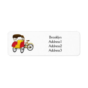 Etiqueta Ilustracion personalizado de bicitaxi