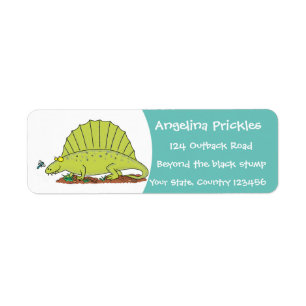Etiqueta Ilustracion personalizado de dimetrodon verde lind