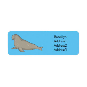 Etiqueta Ilustracion personalizado de focas elefantes