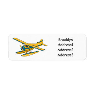 Etiqueta Ilustracion personalizado de hidroavión