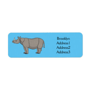 Etiqueta Ilustracion personalizado de Javan rhinoceros