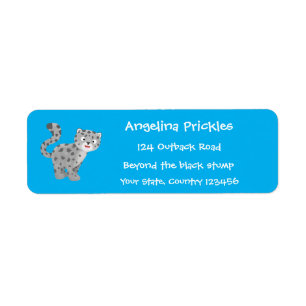 Etiqueta Ilustracion personalizado de leopardo de las nieve