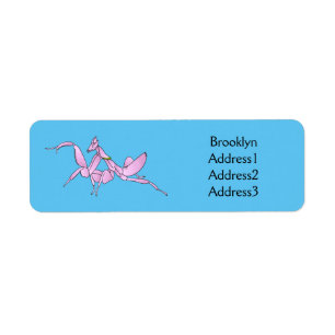 Etiqueta Ilustracion personalizado de mantis orquídea