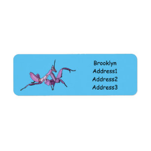 Etiqueta Ilustracion personalizado de mantis orquídea