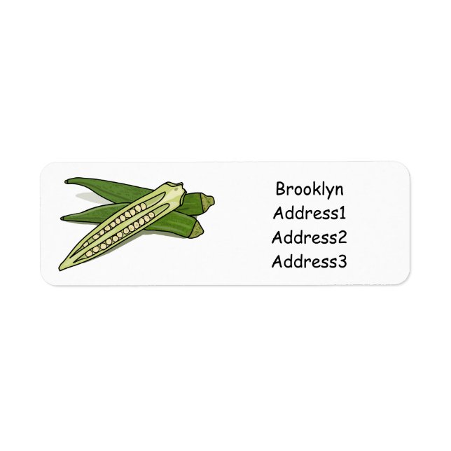 Etiqueta Ilustracion personalizado de Okra (Frente)