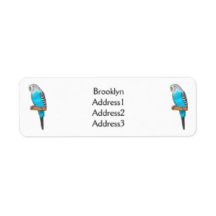 Etiqueta Ilustracion personalizado de pájaro budgerigar azu