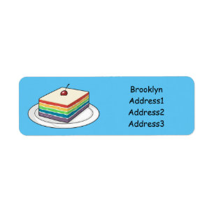 Etiqueta Ilustracion personalizado de pastel de arcoiris