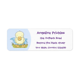 Etiqueta Ilustracion personalizado de pato amarillo