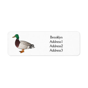 Etiqueta Ilustracion personalizado de pato mallard