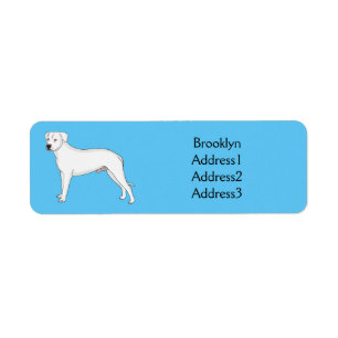 Etiqueta Ilustracion personalizado de perro argentino Dogo