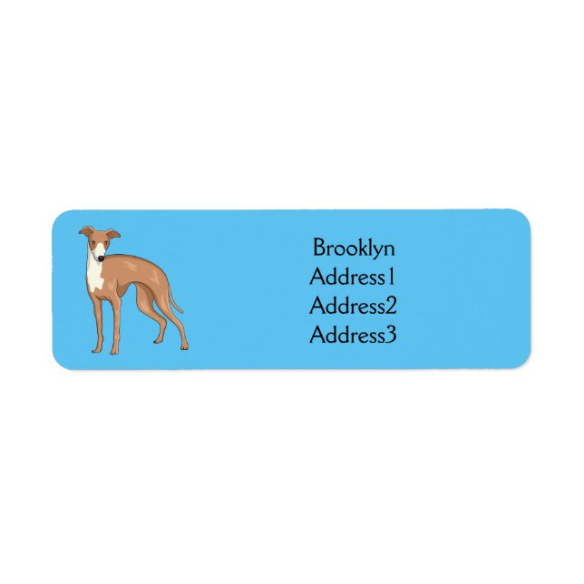 Etiqueta Ilustracion personalizado de perro de Greyhound (Frente)