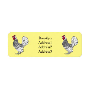 Etiqueta Ilustracion personalizado de pollo de Sebright