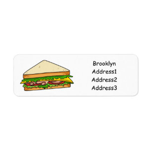 Etiqueta Ilustracion personalizado de sándwich
