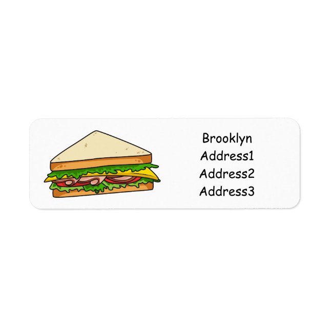 Etiqueta Ilustracion personalizado de sándwich (Frente)