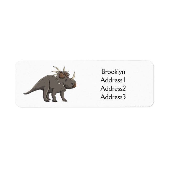 Etiqueta Ilustracion personalizado de Styracosaurus (Frente)