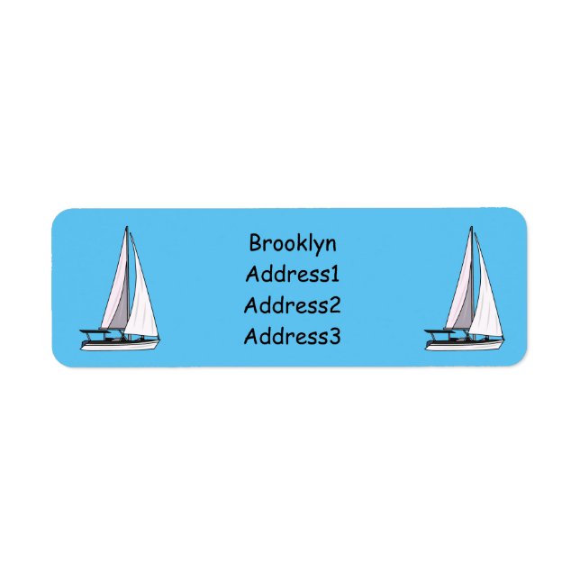 Etiqueta Ilustracion personalizado de velero (Frente)