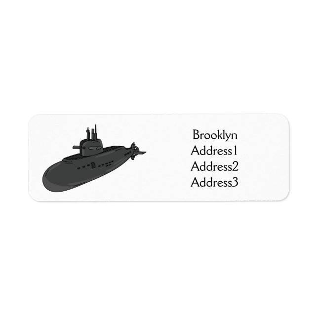 Etiqueta Ilustracion personalizado submarino (Frente)