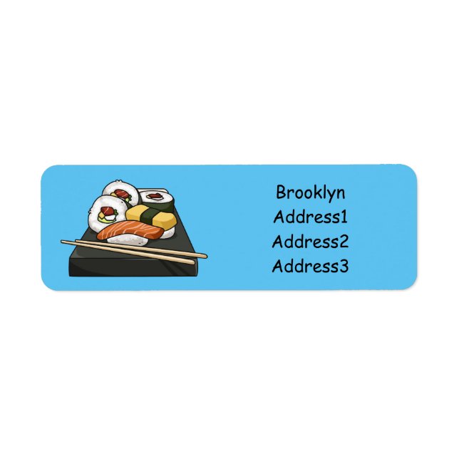 Etiqueta Ilustracion personalizado Sushi (Frente)