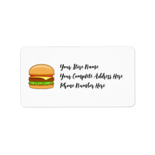 Etiqueta Ilustración vectorial de hamburguesa