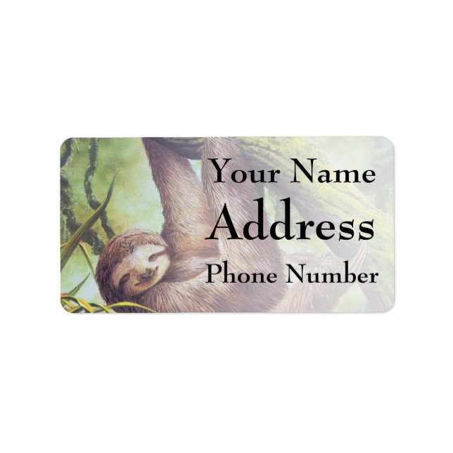 Etiqueta Ilustracion Vintage Sloth (Frente)