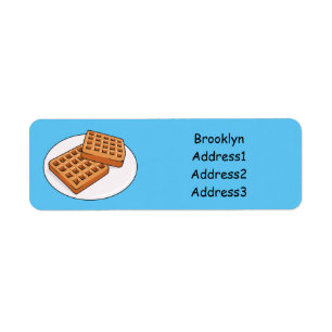 Etiqueta Ilustracion Waffle personalizado